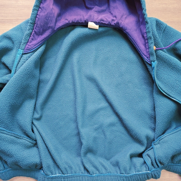 Vintage Unisex Teal Adidas Adventure Fleece Zip Up Hoodie - Picture 11 of 16
